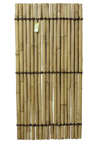 Product image of the product “Bamboo element Model Surabaya, rigid, yellow-brown (Apus), with decorative rope. Diameter 3-5cm 90 x 180 cm Height. ”
